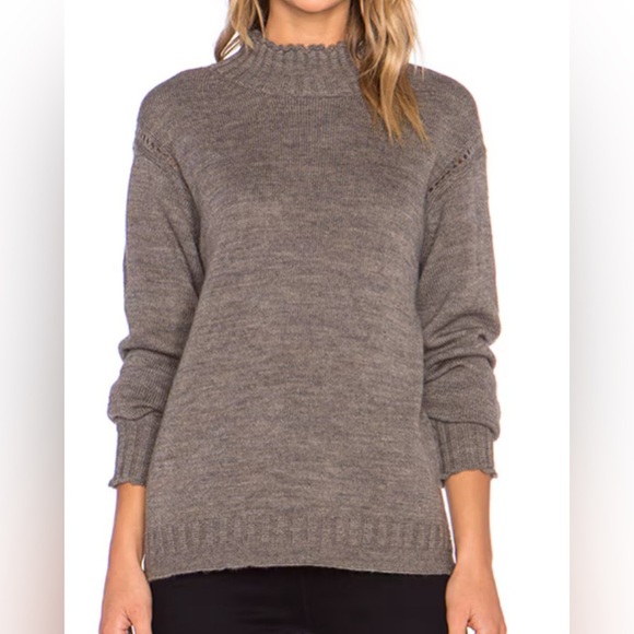 Alexa Chung for AG Scotland olivine wool mock neck sweater - Picture 1 of 10